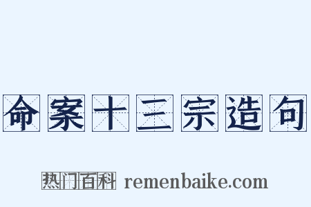 命案十三宗造句是什么意思的图片